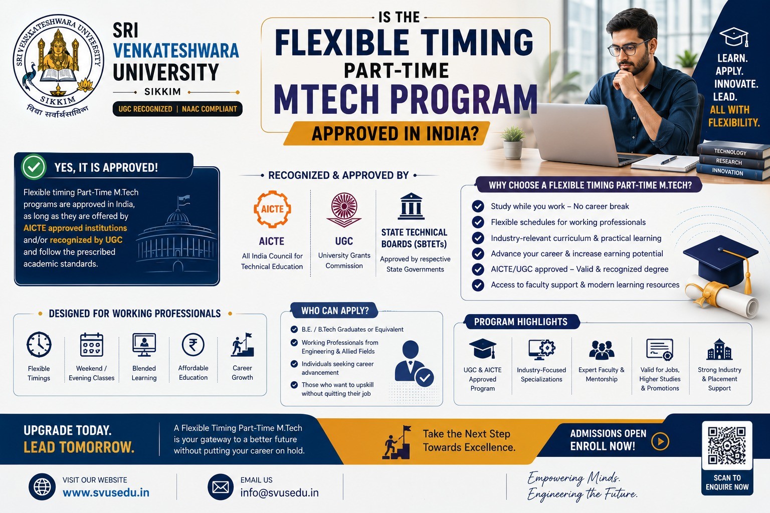 Is the Flexible Timing Part-Time MTech Program Approved in India?